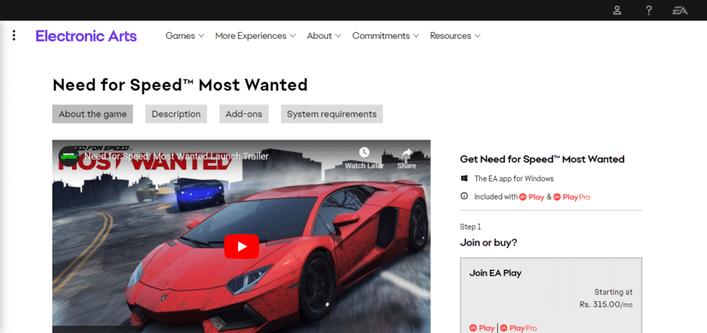 Need for Speed Most Wanted (Best Game For 2gb Ram Pc)