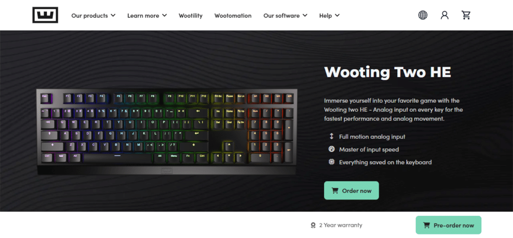 Wooting Two HE (Best Gaming Keyboard)