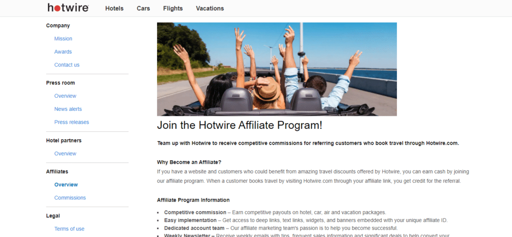 Hotwire (Best Affiliate Program In USA)