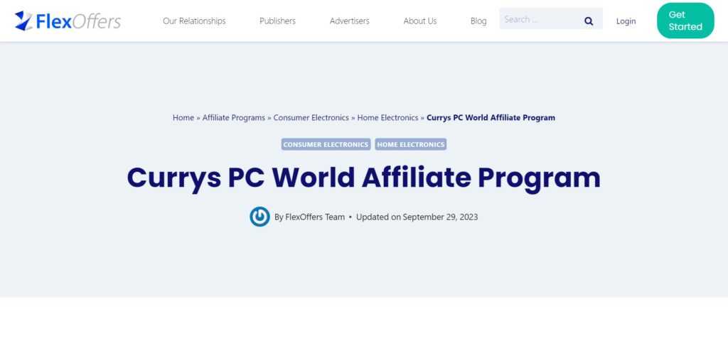 Curry’s PC World (Best Computers Affiliate Programs)