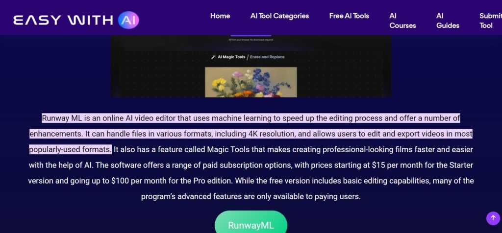 Runway ML (Best Ai Video Editing Tools)