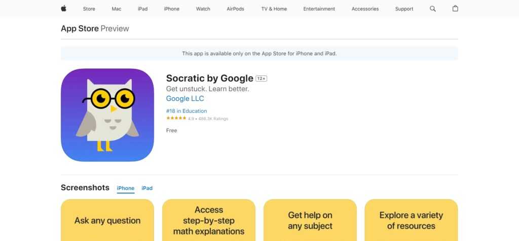 Socratic by Google (Best AI Apps For Iphone)