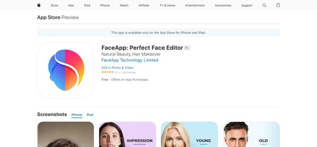 Face App (Best AI Apps For Iphone)