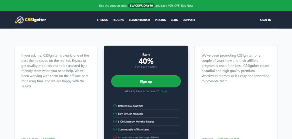 CSSIgniter WordPress Affiliate