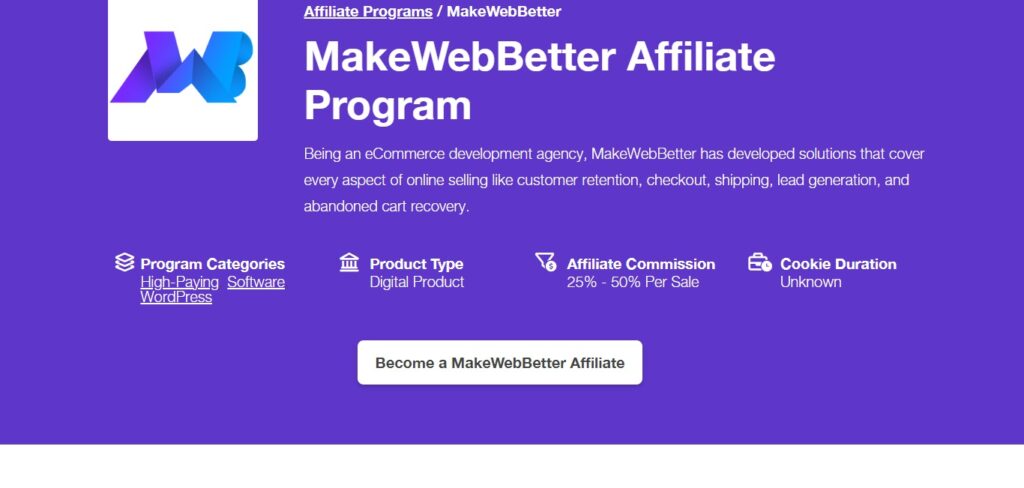 MakeWebBetter WordPress Affiliate