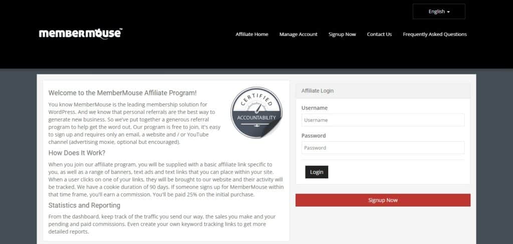 MemberMouse WordPress Affiliate