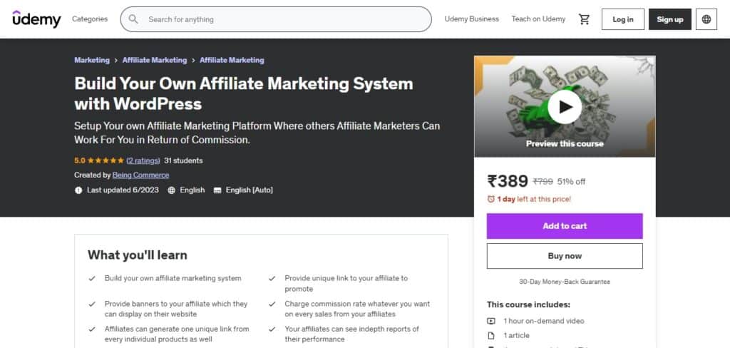 Udemy WordPress Affiliate