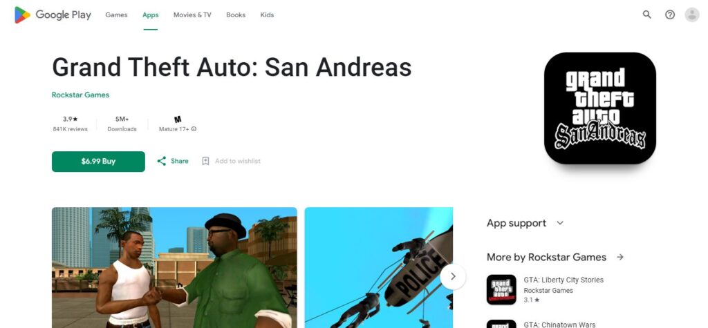 6. Grand Theft Auto: San Andreas