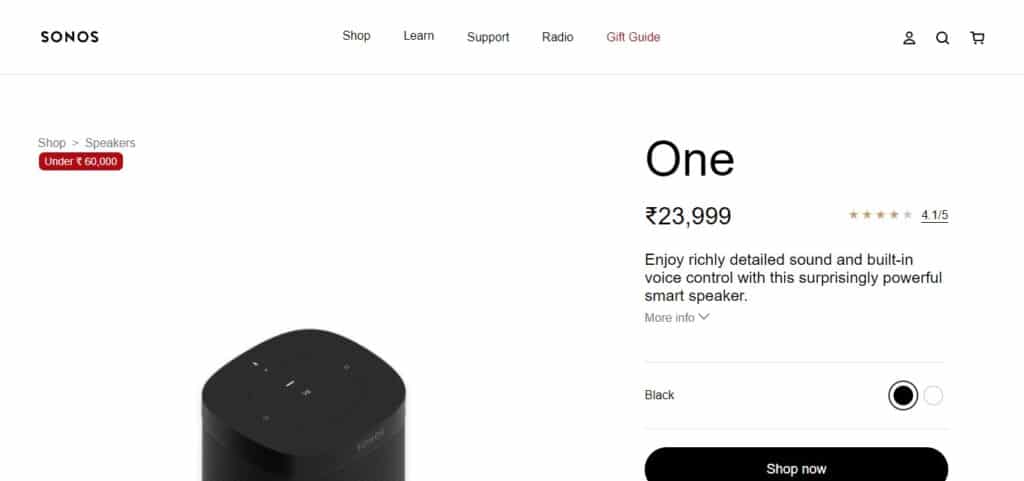 Sonos One Smart Speaker