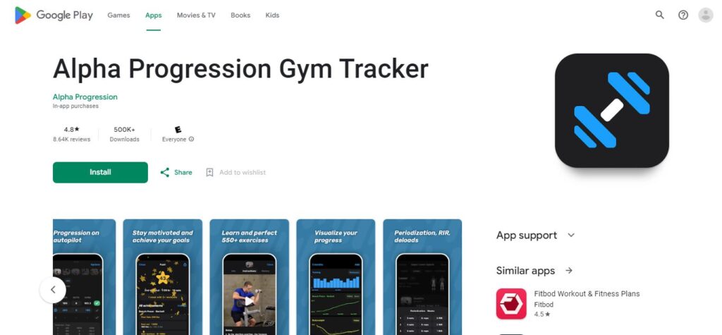 13. Alpha Progression Gym Tracker