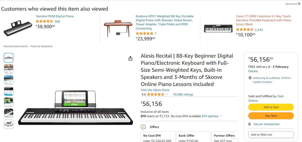 Alesis Recital – 88 Key Digital Piano