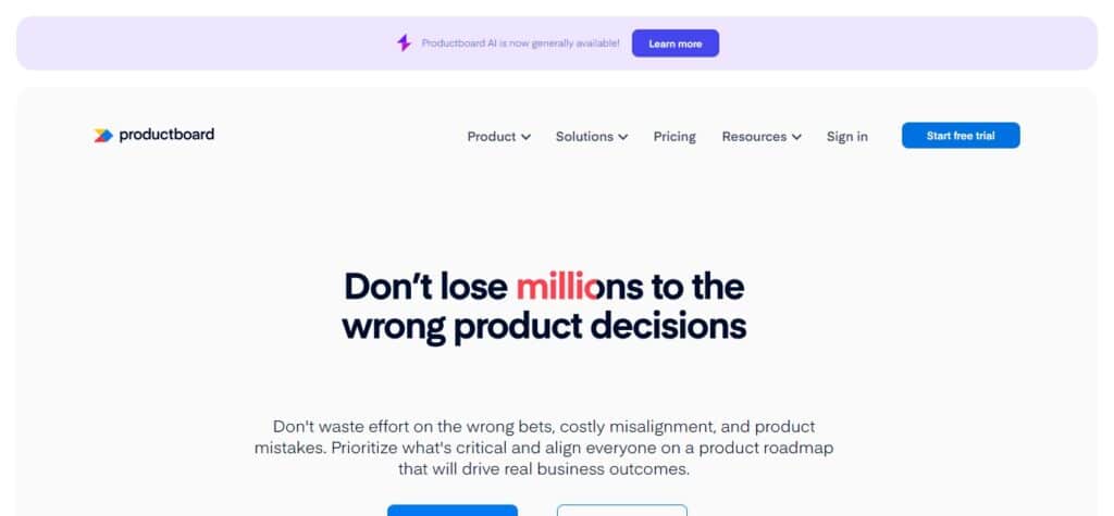 8. Productboard (Best Product Management Software for Modern Apps)