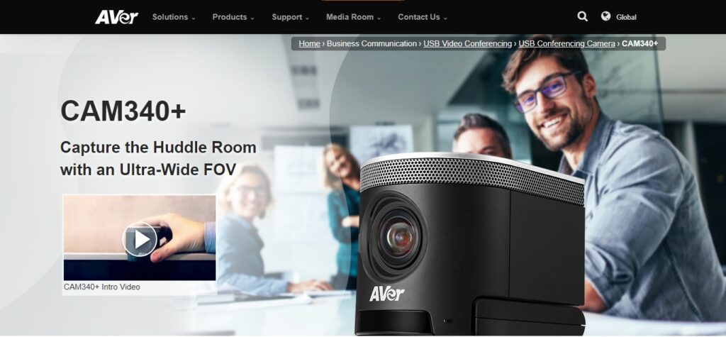 19. AVer CAM340+ Video Conferencing Camera