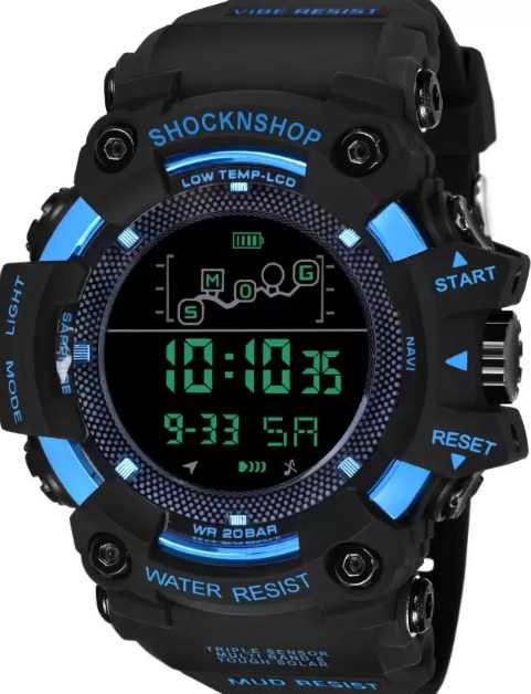 Shocknshop Digital Sports Stylish Multifunctional Electronic LED Black Dial Wrist Watch for Men Boys -WCH78