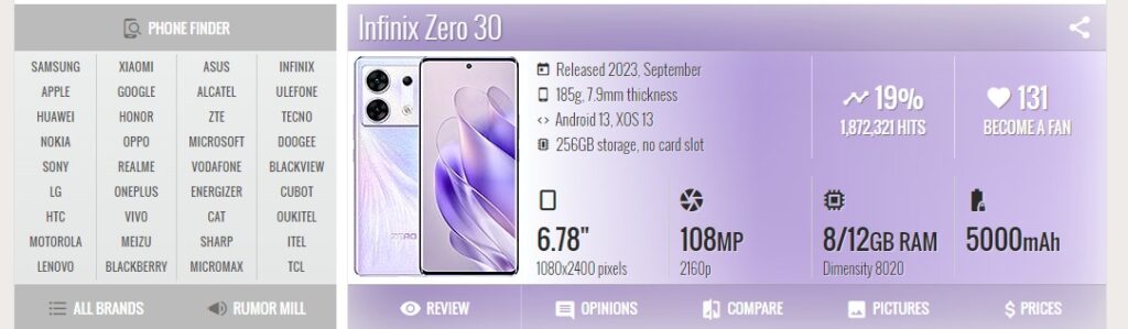 Infinix Zero 30 5G