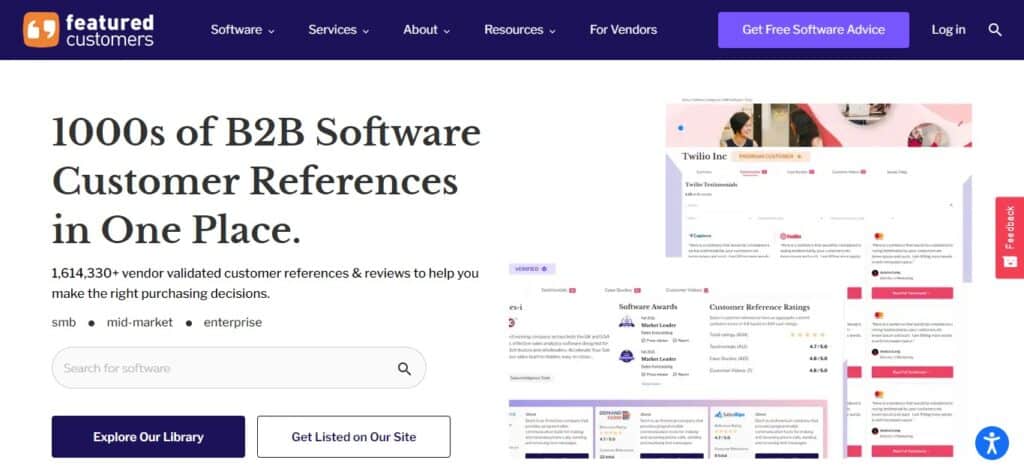 15. FeaturedCustomers (B2B Services Review Platforms)