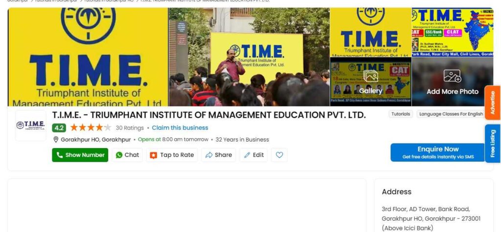 1. T.I.M.E. (Triumphant Institute of Management Education) (Best Ssc Coaching Centre In Kerala)