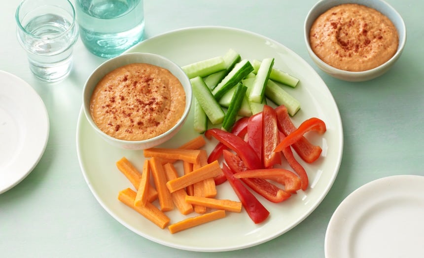 4. Hummus with vegetable sticks