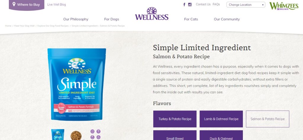 3. Wellness Simple Limited Ingredient Diet Grain-Free Salmon & Potato Formula