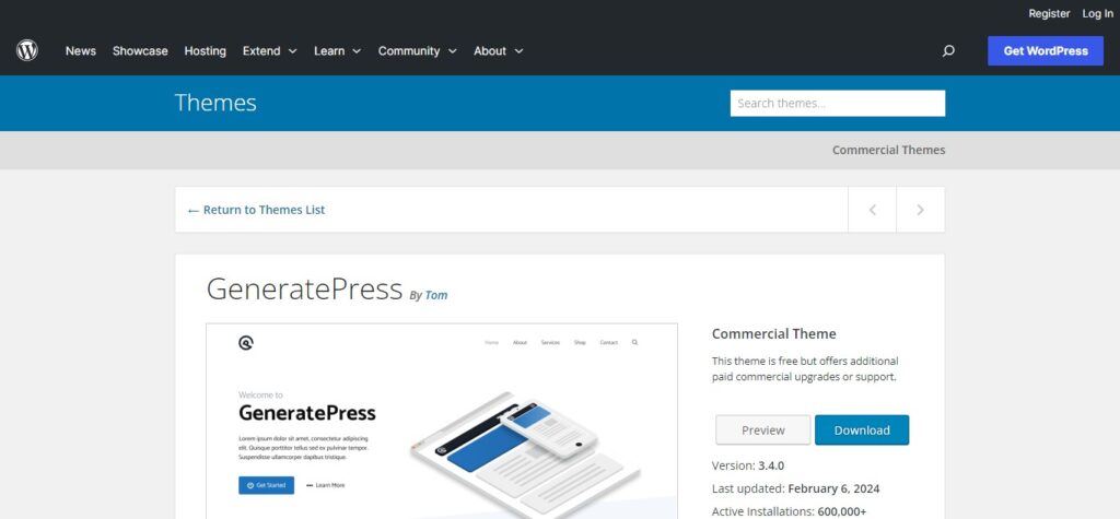 5. GeneratePress (Best WordPress Themes for SEO Experts)