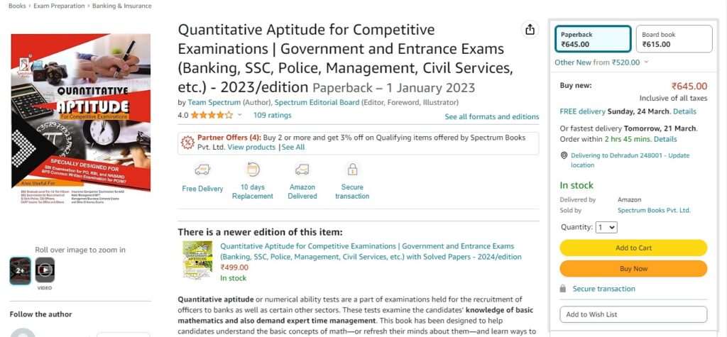 5. "Quantitative Aptitude for All Competitive Examinations" by Dr. R.S. Aggarwal (Best Book For Banking Exam Preparation)