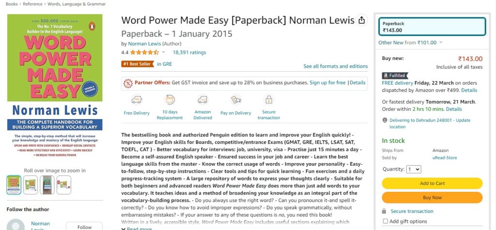 12. "Word Power Made Easy" by Norman Lewis