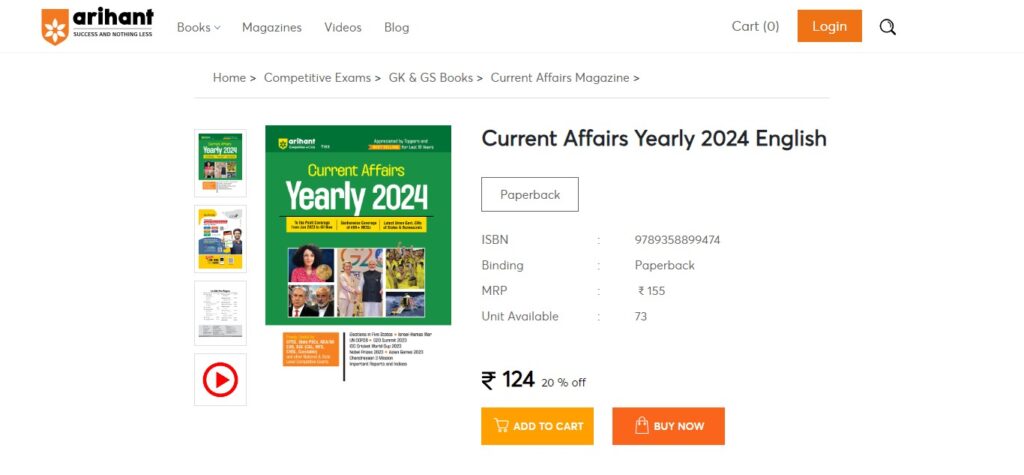 18. "Current Affairs Yearly" by Arihant Experts