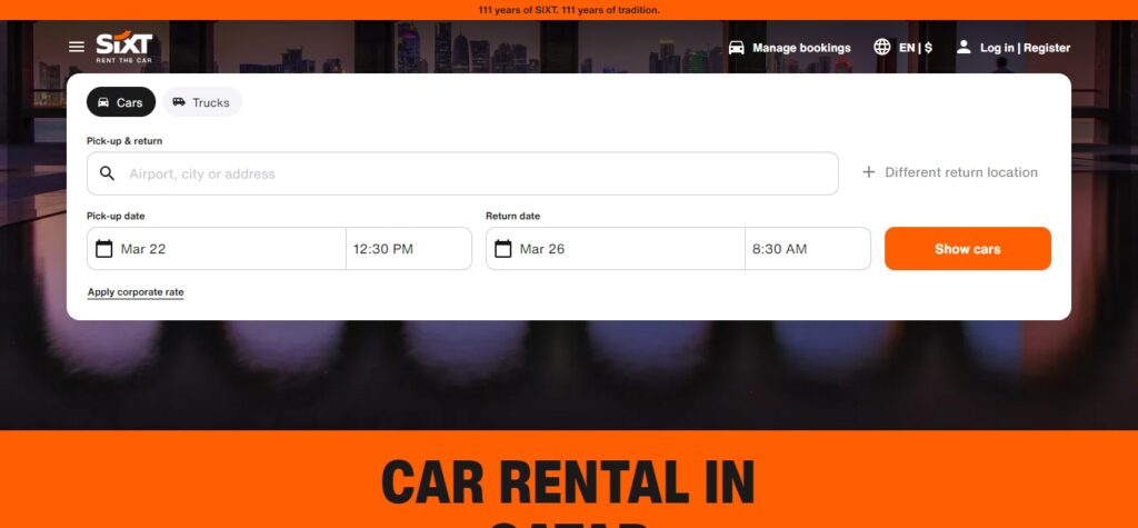 4. Sixt Rent a Car