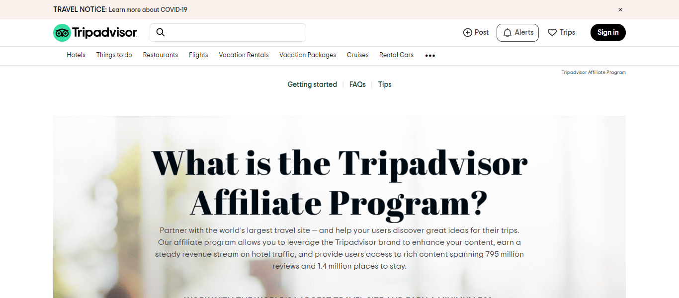 Tripadvisor Travel Affiliate Program Review : Best Travel Platform Earn Profit