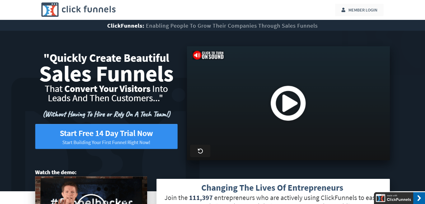 ClickFunnels Affiliate Program Review : That Convert Your Visitors Into Leads And Then Customers