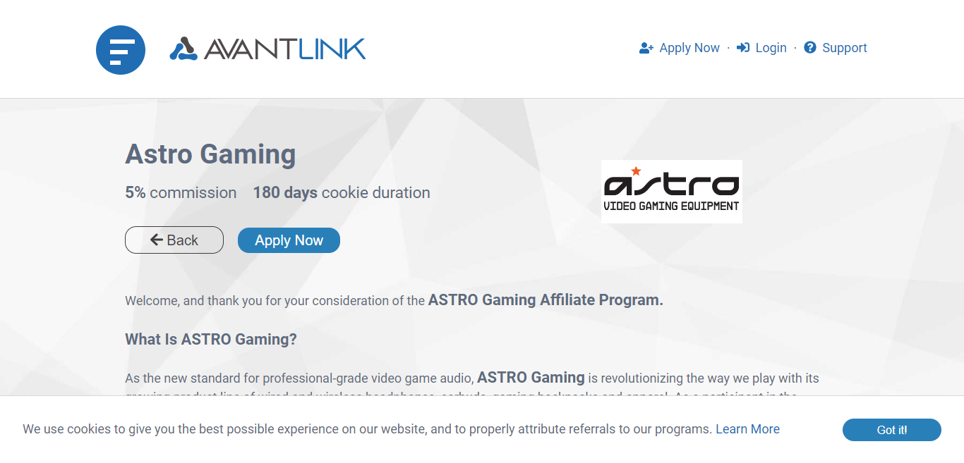Avantlink Gaming Affiliate Program Review : ASTRO Gaming Affiliate Program