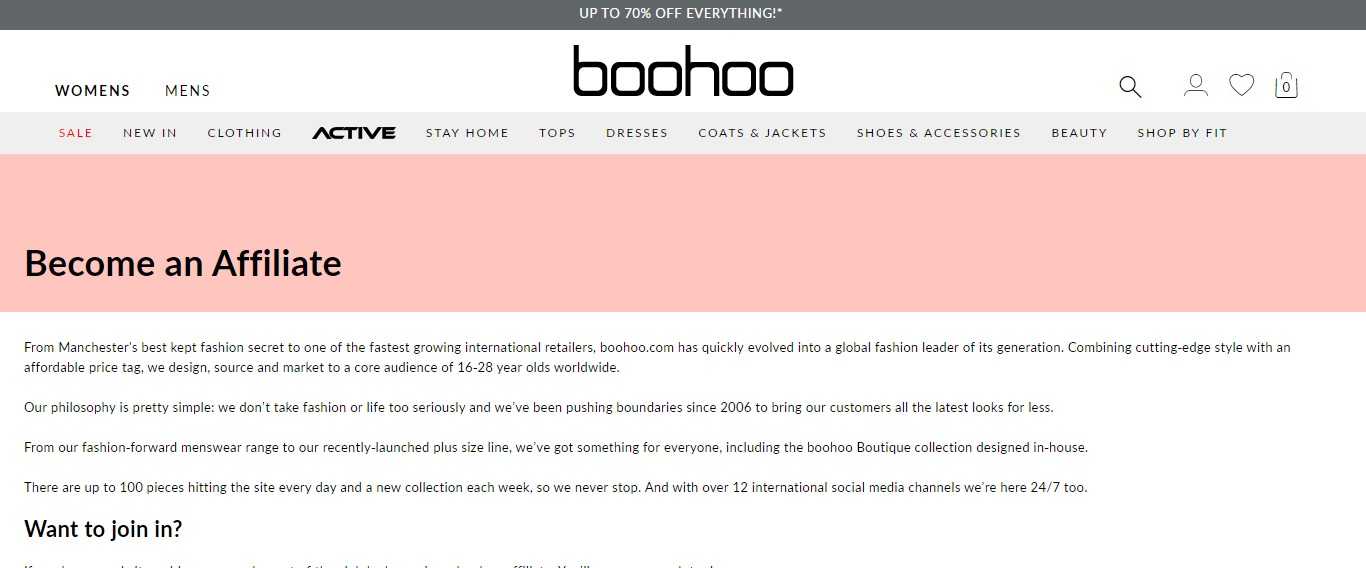 Boohoo.com Affiliate Program Review: 7% Commission on all Referred Sales