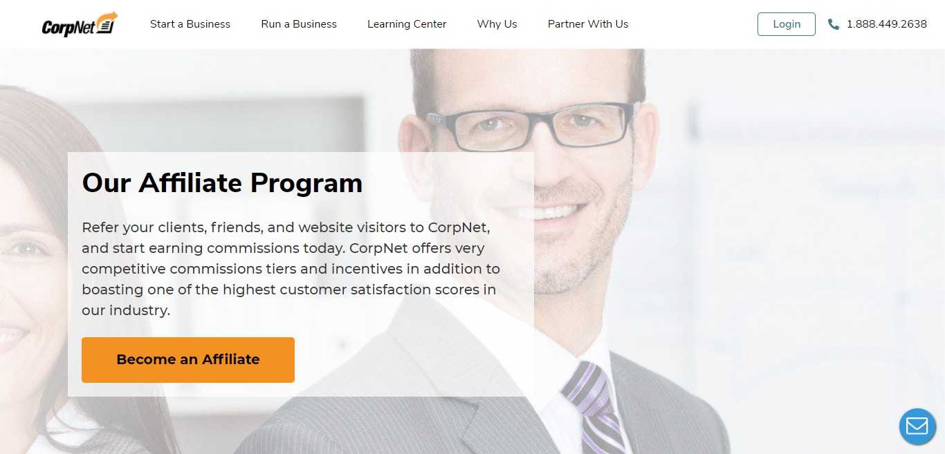 Corpnet.com Affiliate Program Review : Earn 20% - 30% Commission Per Sale