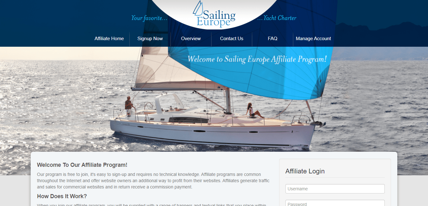 Sailingeurope.com Affiliate Program Review : €50 Commission Per Sale
