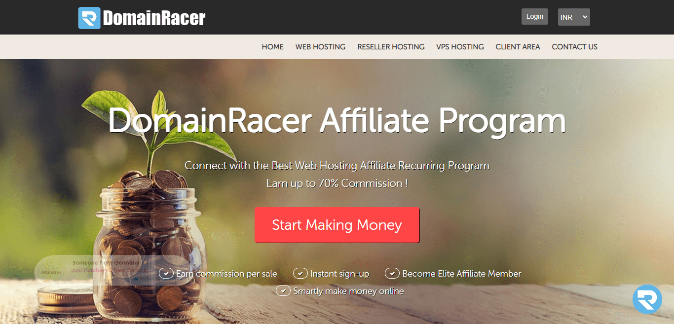Domainracer.com Affiliate Program Review : Elite Affiliates will Receive Higher Commissions