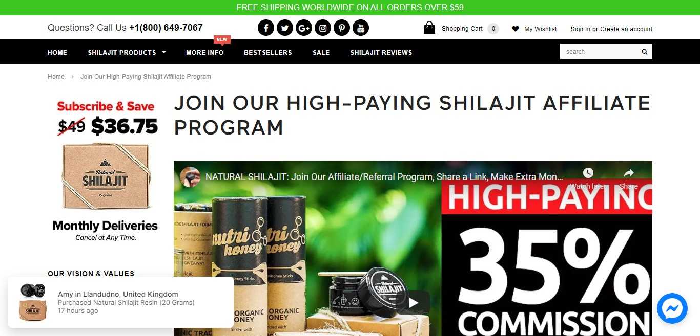 Naturalshilajit.com Affiliate Program Review : Earn 35% - 40% Commission for Each Sale