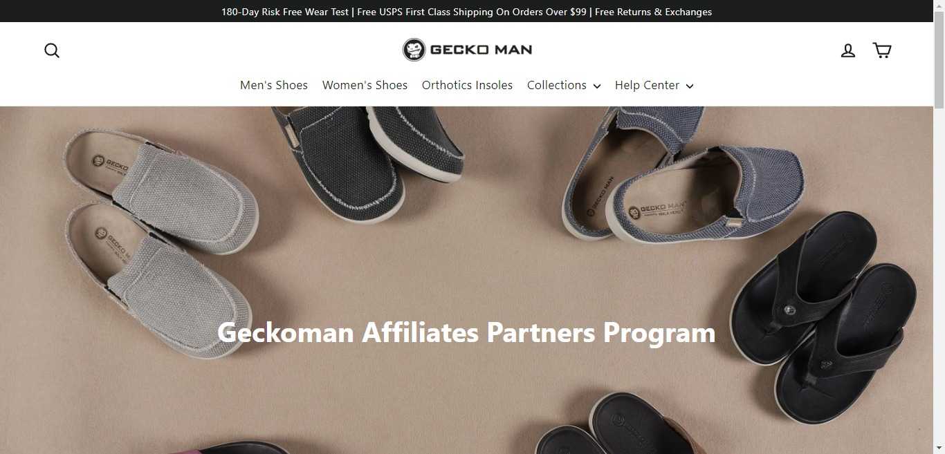 Geckoman Footwear Affiliate Program Review : Commission Up to: 25%
