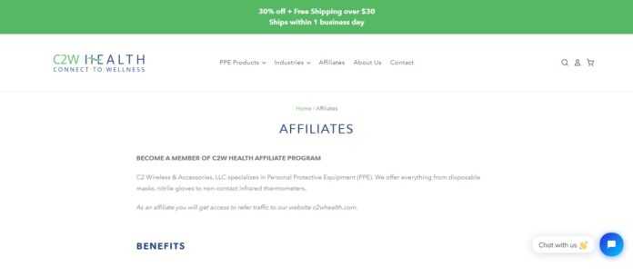 C2W Health Affiliate Program Review: Earn Up To 10% commission on each sale