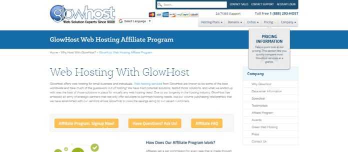 GlowHost Affiliate Program Review: Earn Up To 10% and up to $125 Per Sale