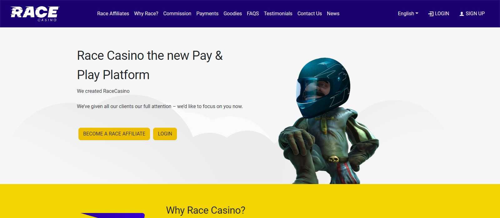 Race Casino Affiliates Program Review: Earn 25% - 40% Recurring Revenue Share