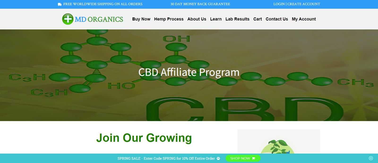 MD Organics Affiliate Program Review: 25% Commission on Each sale