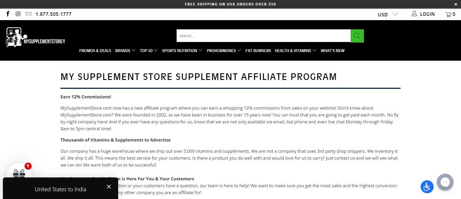 My Supplement Store Affiliate Program Review: 12% Commission on Each sale