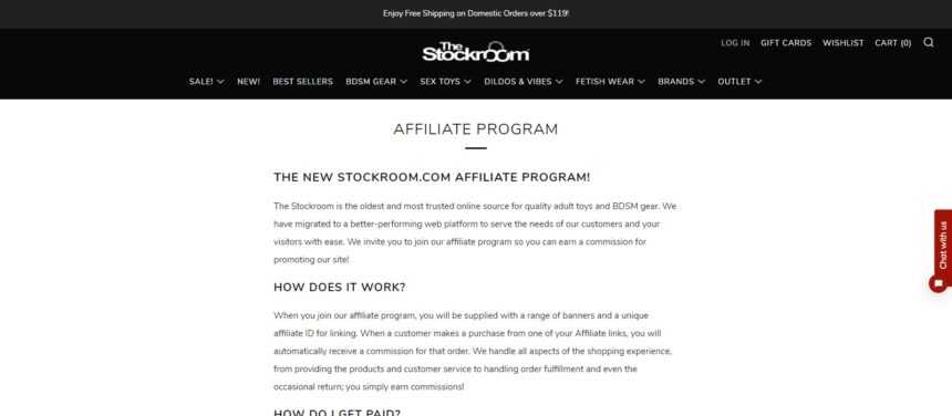 Stockroom Affiliates Program Review: Earn Up To 10% - 20% Commission on Each sale