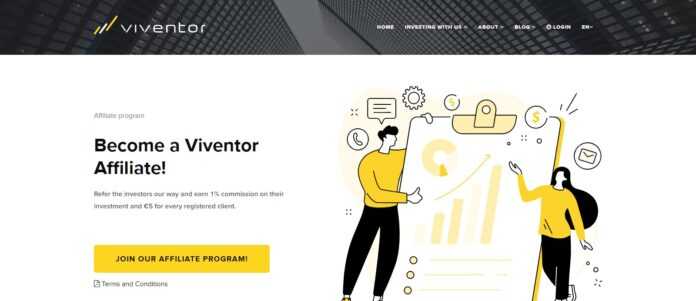 Viventor Affiliate Program Review: €5 per signup, 1% of the referral's investment