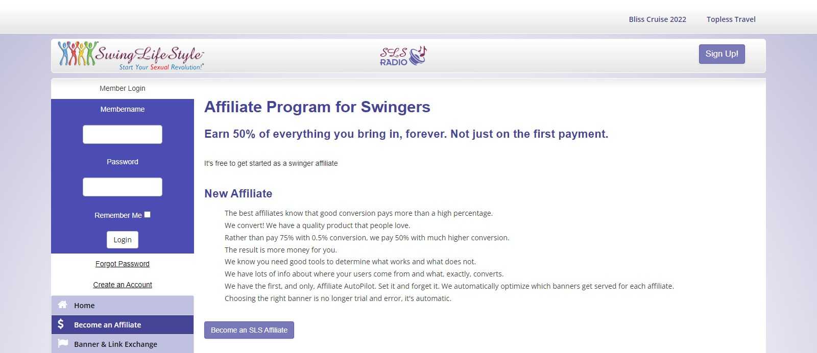 Swinglifestyle Affiliate Program Review: 50% Recurring Commission on Each Sale