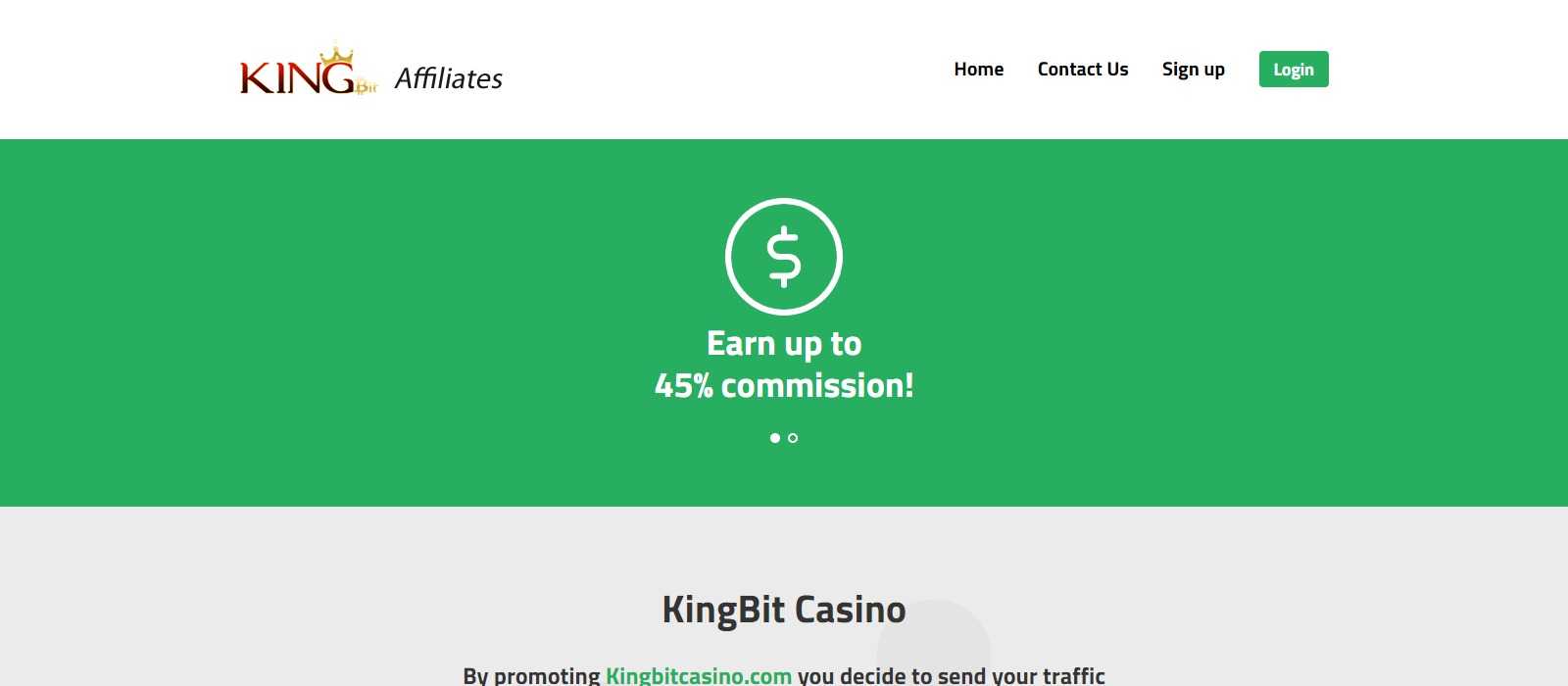 Kingbit Casino Affiliate Program Review: Up to 45% Recurring Revenue Share