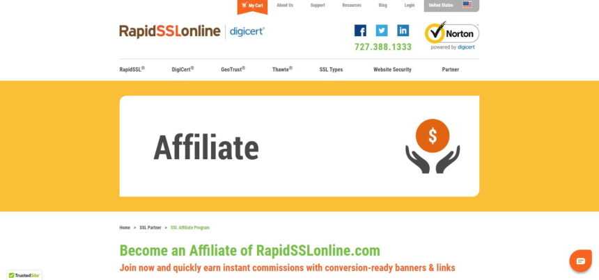 Rapid SSL Online Affiliates Program Review: 10% Commission on Each Sale