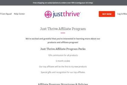 Just Thrive Affiliates Program Review: 10% commission on each sale