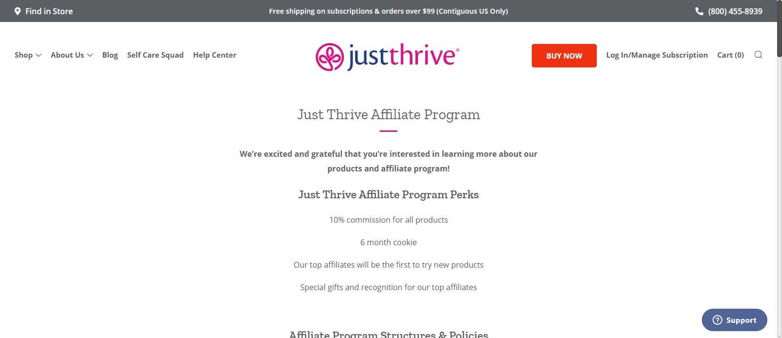Just Thrive Affiliates Program Review: 10% commission on each sale