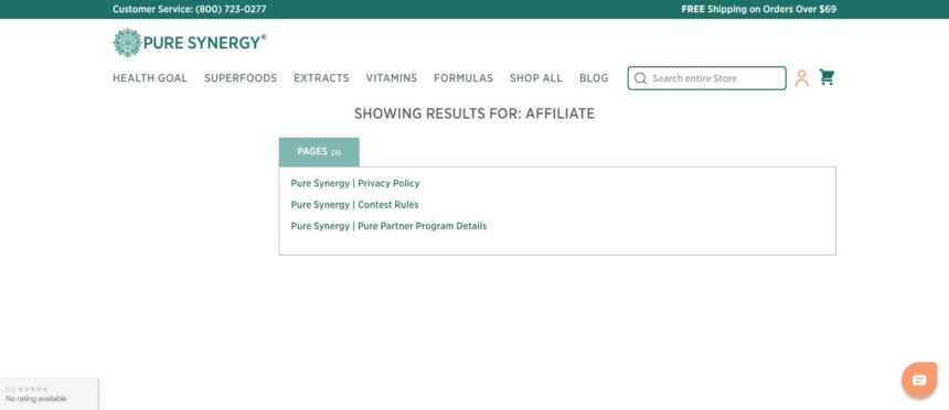 Pure Synergy Affiliates Program Review: 6% Commission on Each sale